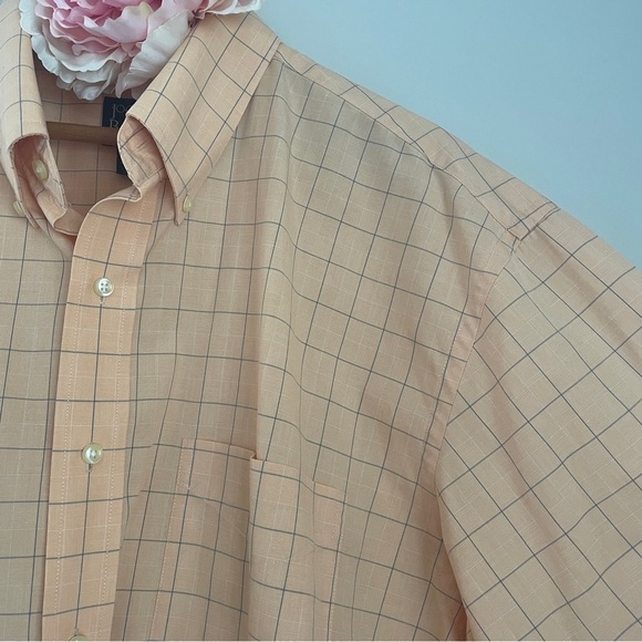 Jos. A. Bank Plaid Button Down Dress Shirt Men’s Large Traveler’s Collection - Picture 7 of 8